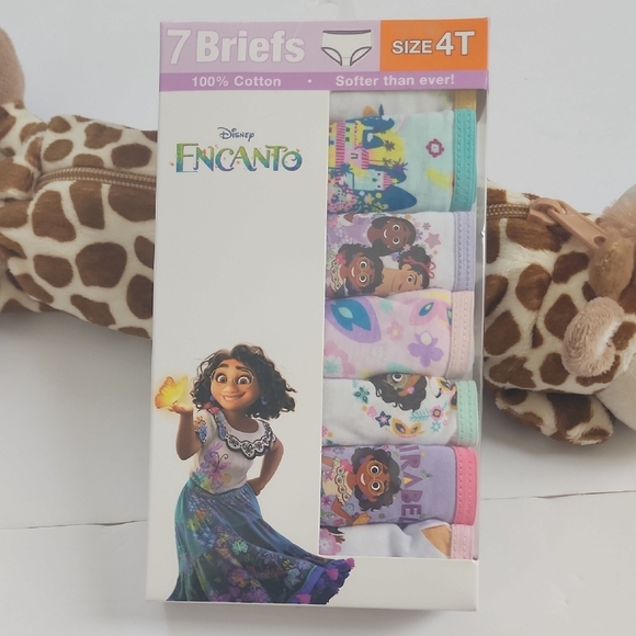 NWT, Disney Encanto Girl 7-Pack Briefs, Underwear Multicolor Comfy Soft, sz 4T - Picture 4 of 14